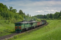 2ТЭ116-907 с грузовым поездом