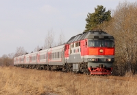 ТЭП70-0398 с поездом на заповедной ветке