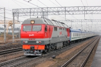 ТЭП70БС-239 с Ташкентом на станции Новолисино